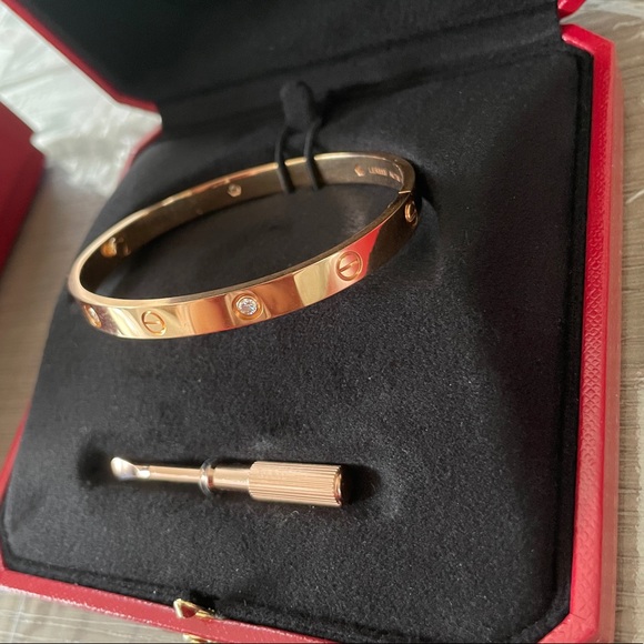 PG Cartier Love bracelet 4 Diamonds Size 19 - Picture 3 of 11